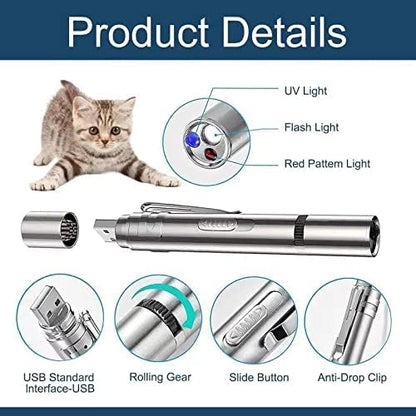 Cat Laser Toys Pointer for Indoor, Cat Mouse Toys Wand Red Light Pet Interactive Toys to Keep Cat Busy