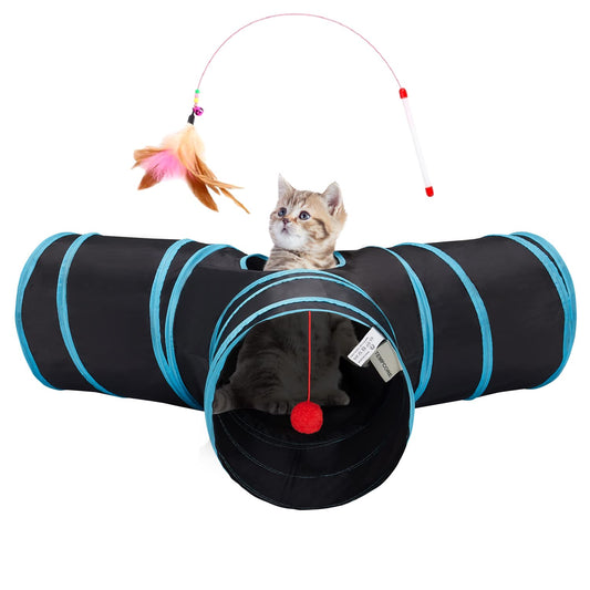 Pet Tunnel Tube Toys 3 Way Collapsible