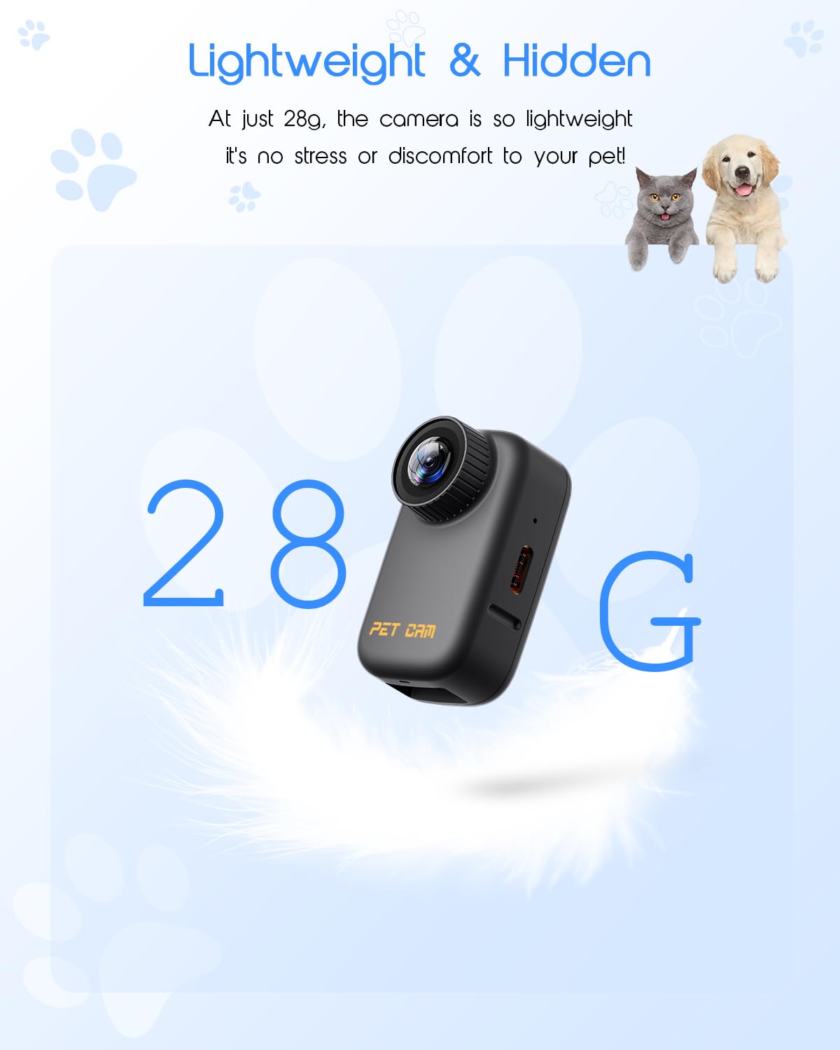 4K Cat Collar Camera, HD WiFi Pet Camera with 64GB SD Card