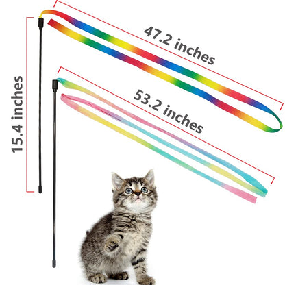 Interactive Cat Rainbow Wand Toys - 2 Packs