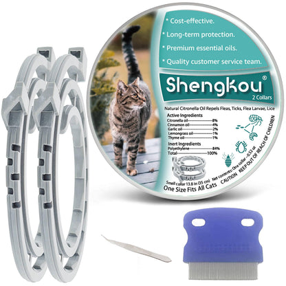 Flea and Tick Collar for Cats 13.8 in (2 Packs)