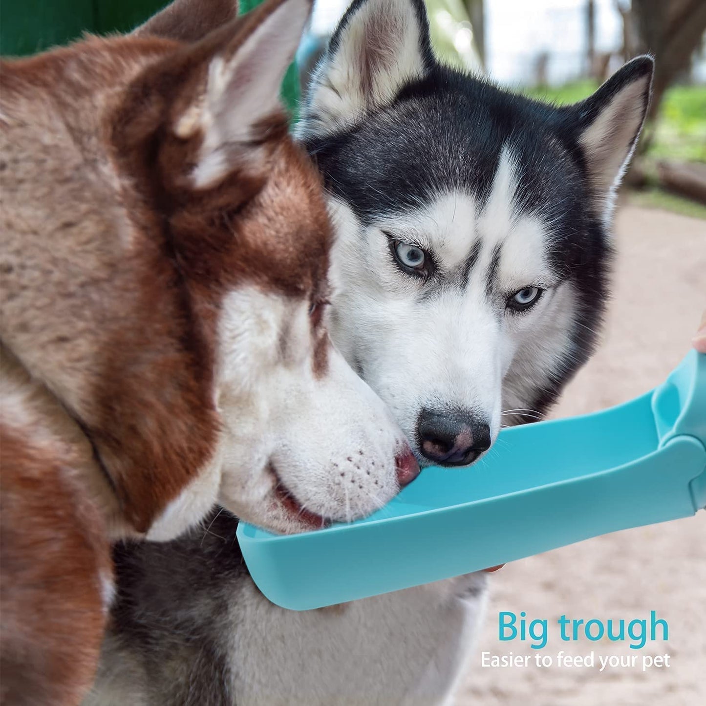 Botella de agua portátil para perros para pasear (azul de 19 oz)