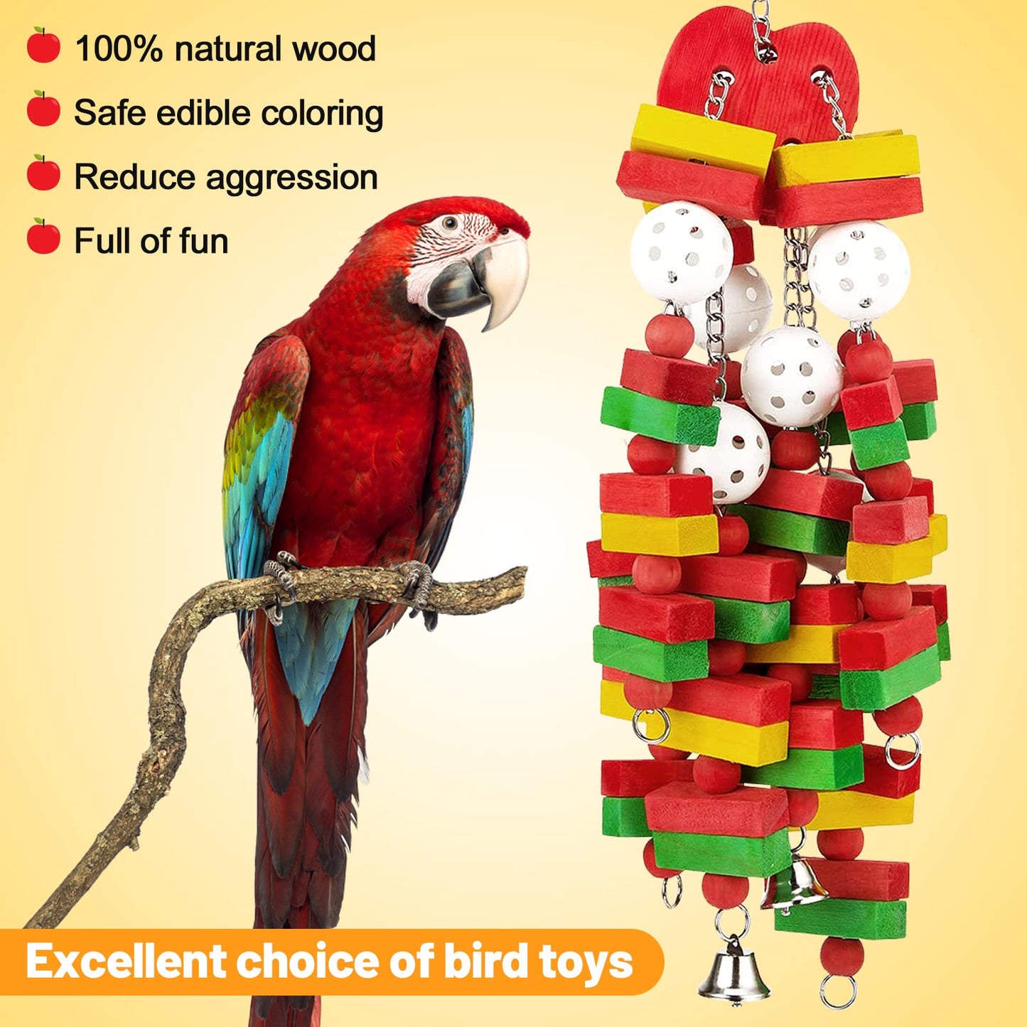 Large Bird Parrot Toys for Cockatoos African Grey