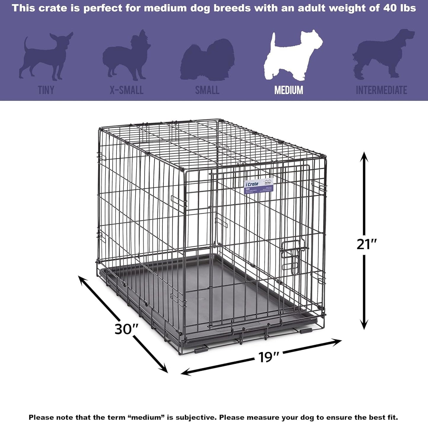 Newly Enhanced Single Door iCrate Dog Crate