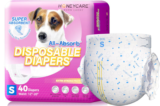 All-Absorb Disposable Female Dog Diapers Small Size, Improved, 40 Count