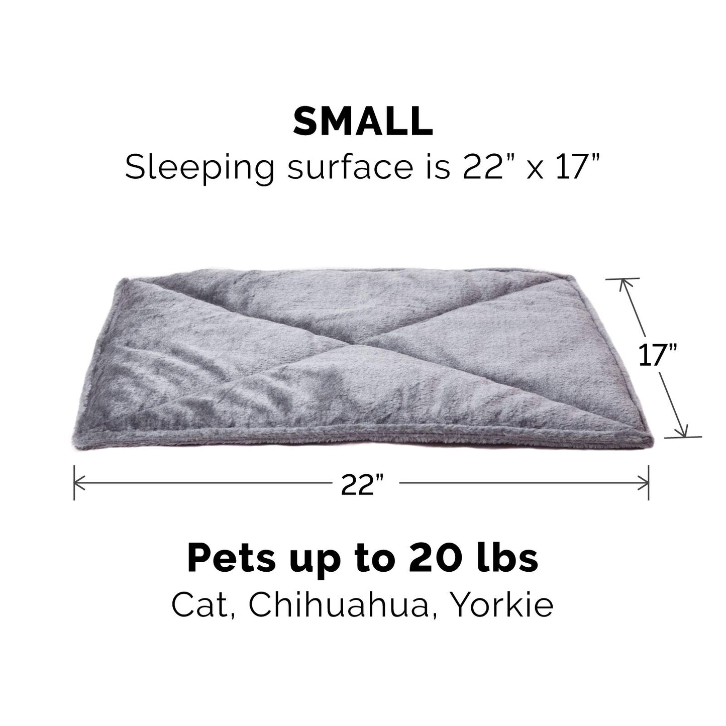 Self-Warming Cat Bed for Indoor Cats & Small Dogs - Gray, Small