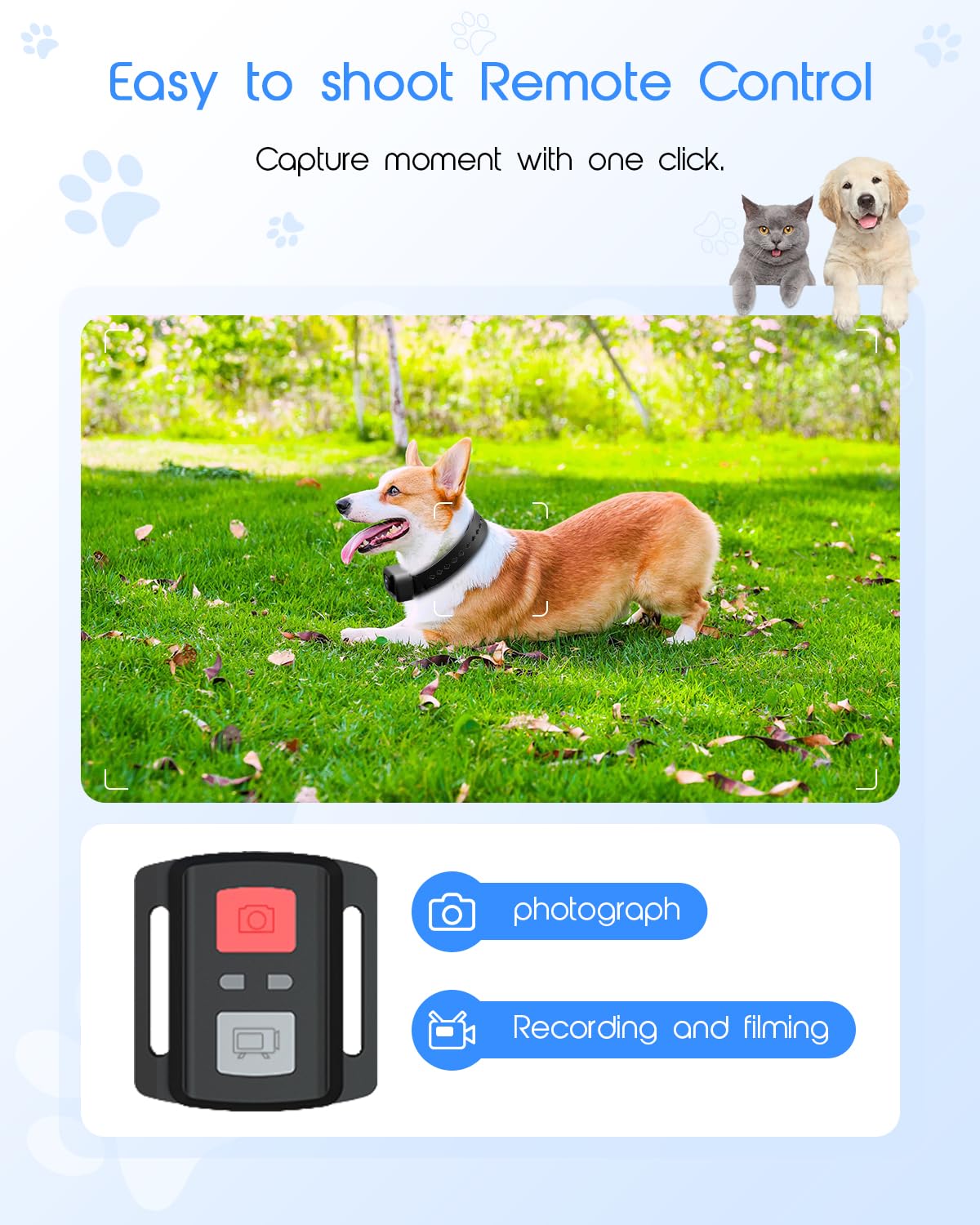 4K Cat Collar Camera, HD WiFi Pet Camera with 64GB SD Card