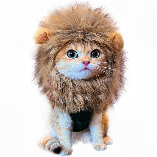 Lion Mane Wig for Cat Costume Pet(Brown)