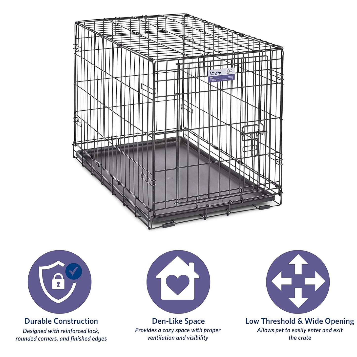 Newly Enhanced Single Door iCrate Dog Crate