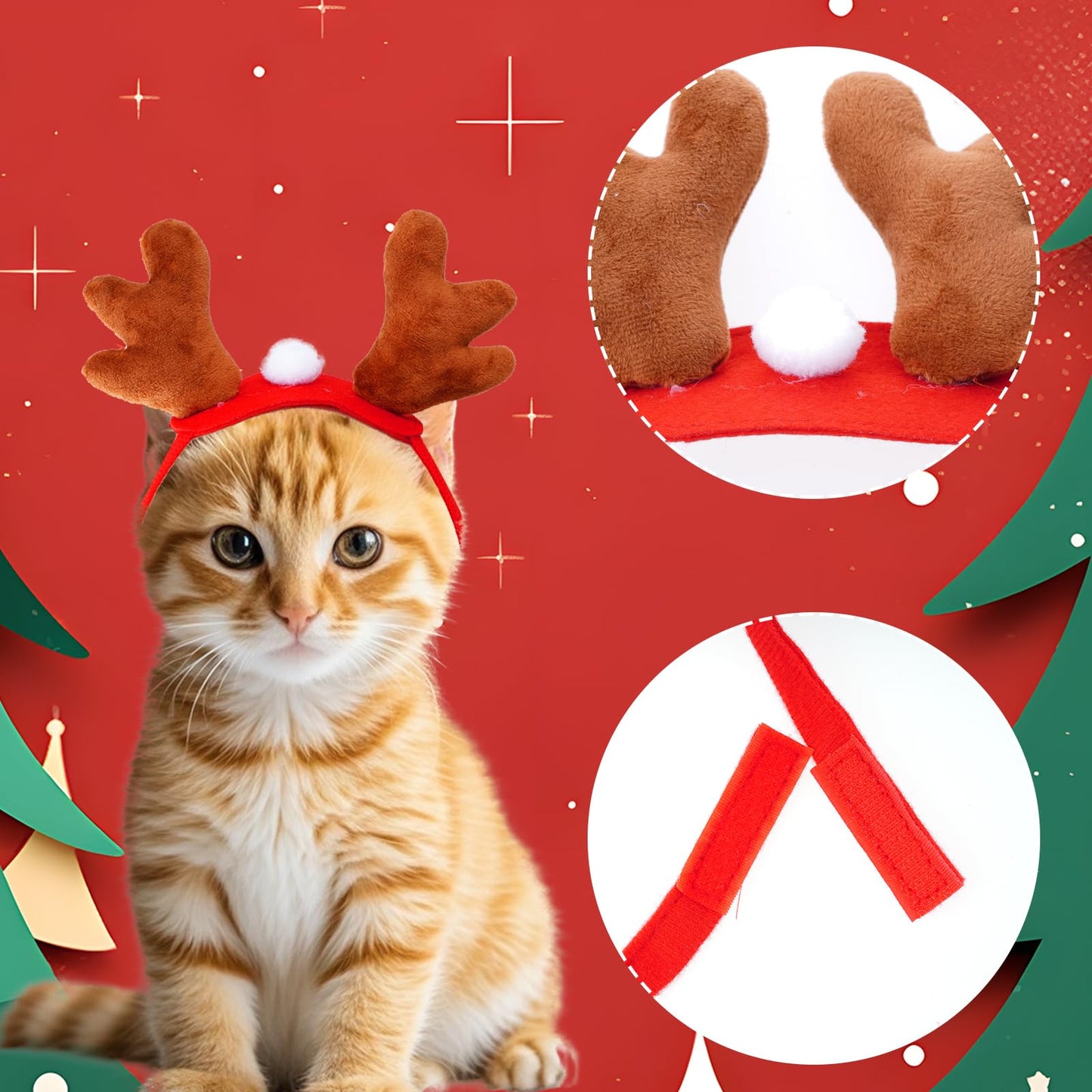 Cat Christmas Costume Reindeer Headband