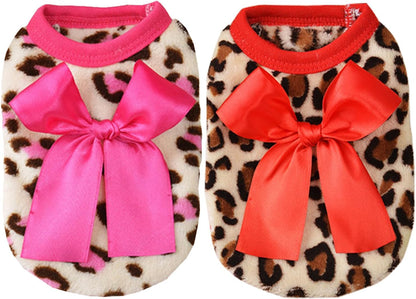 Suéter para perros de 2 piezas para perros pequeños, ropa para perros XXS (rosa + rojo, XX-Small)