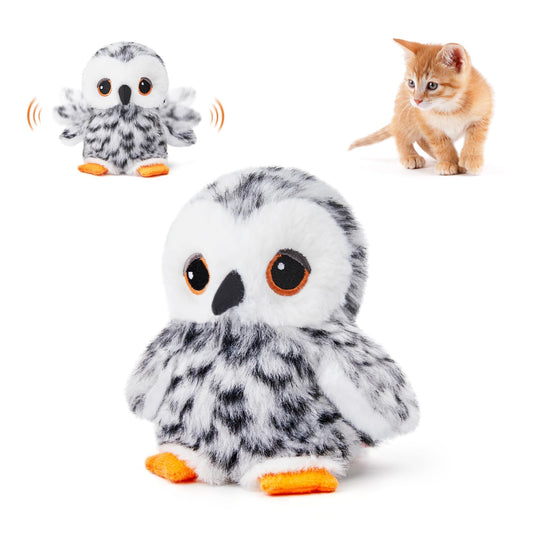 Flapping Owl Cat Toys (No Flying) Kicker Exercise Toys 4.0" for All Breeds