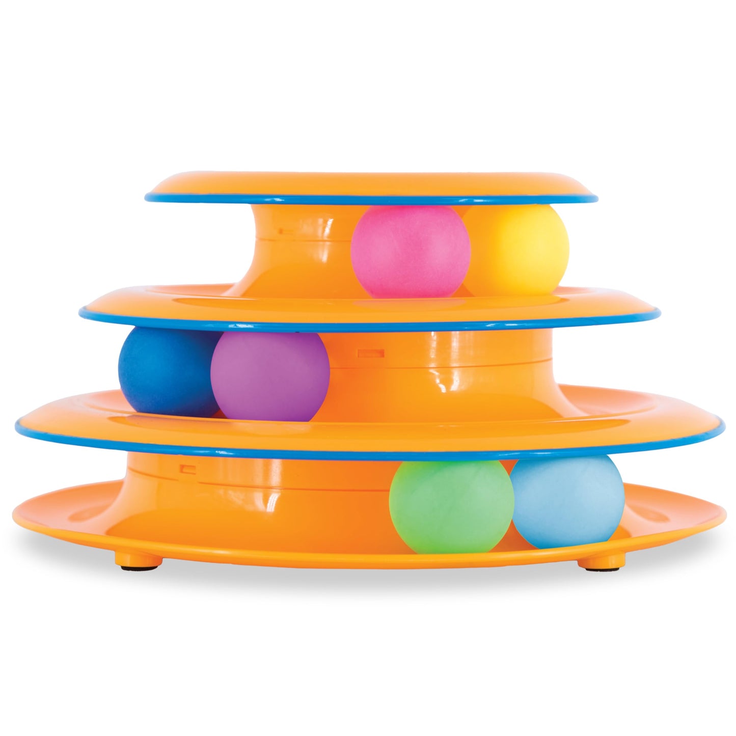 Tower of Tracks Interactive 3-Tier Cat Track Toy with Spinning Balls, Orange