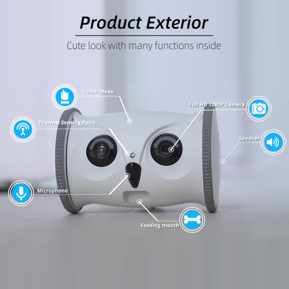 Owl Robot: 1080P Full HD Pet Camera with Treat Dispenser