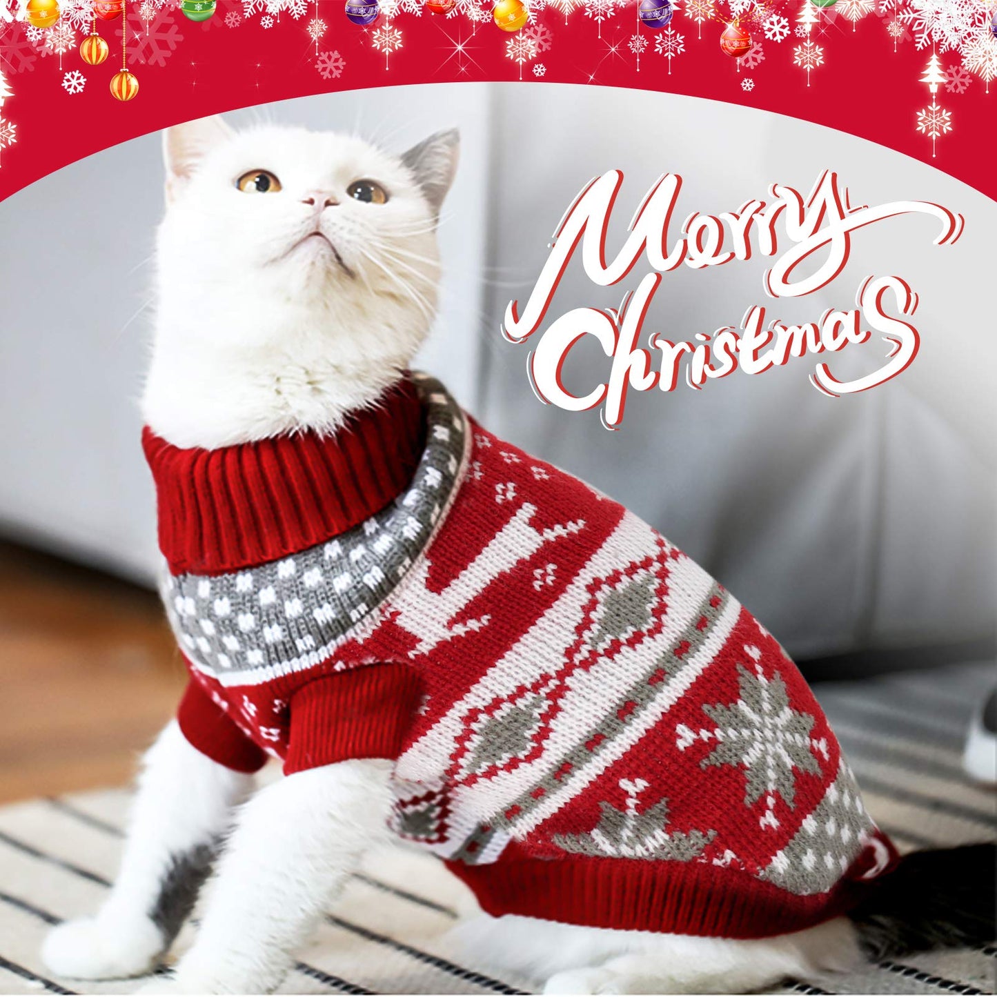 Snowflake Sweaters for Kittys and Small Dogs M