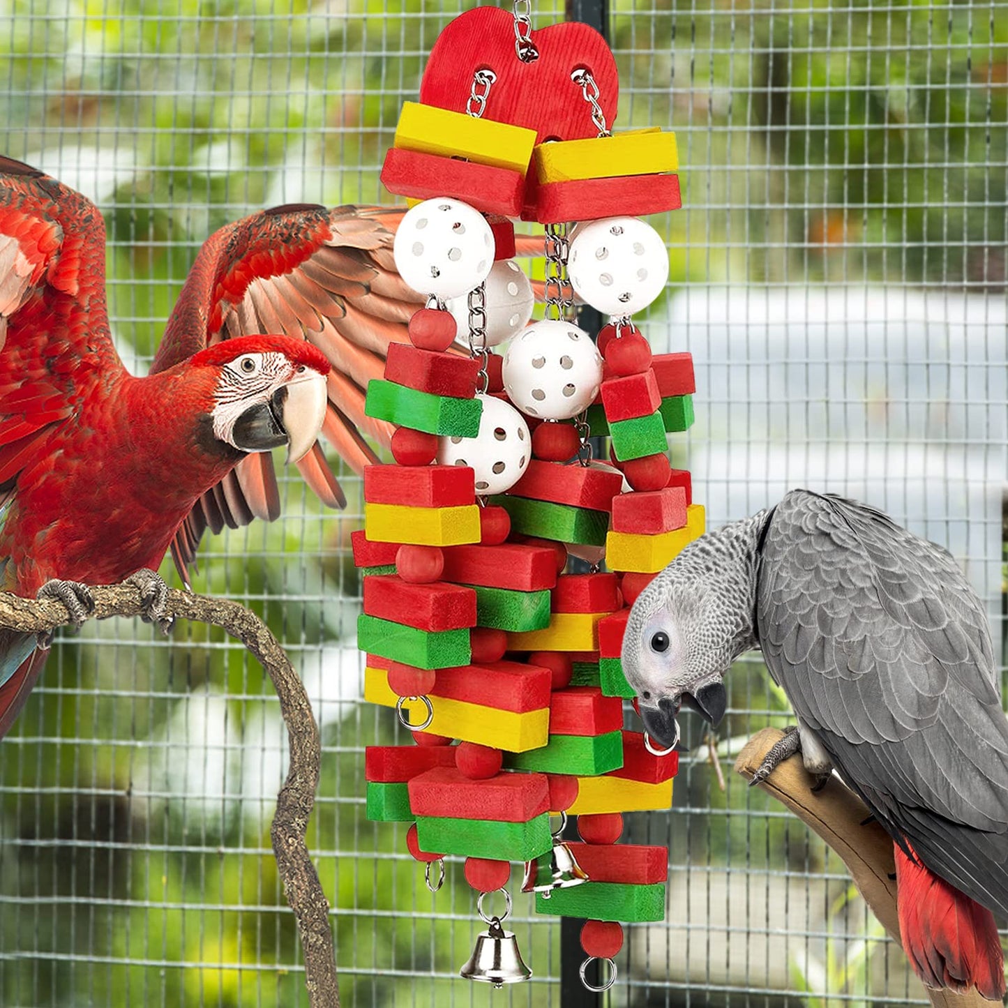 Large Bird Parrot Toys for Cockatoos African Grey