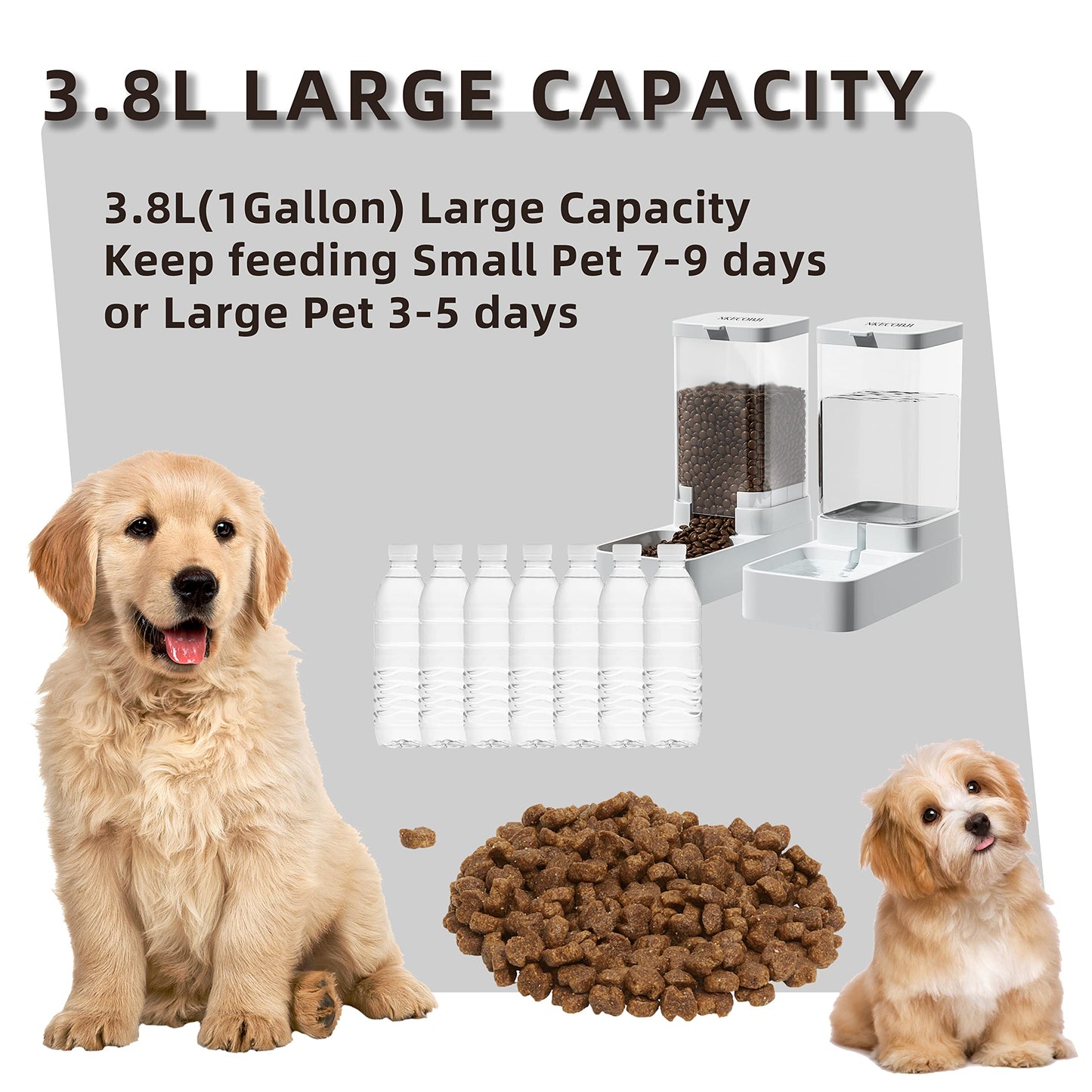 Gravity Pet Feeder and Water Dispenser Set (3.8L)