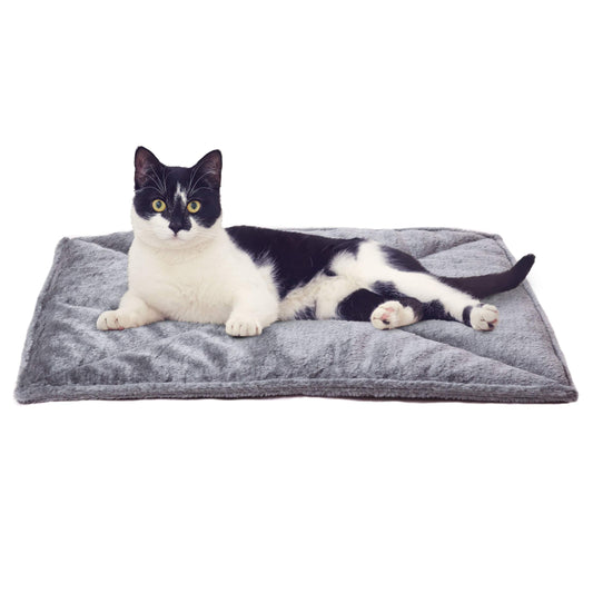 Cama para gatos con sistema de calentamiento automático para gatos de interior y perros pequeños - Gris, pequeña