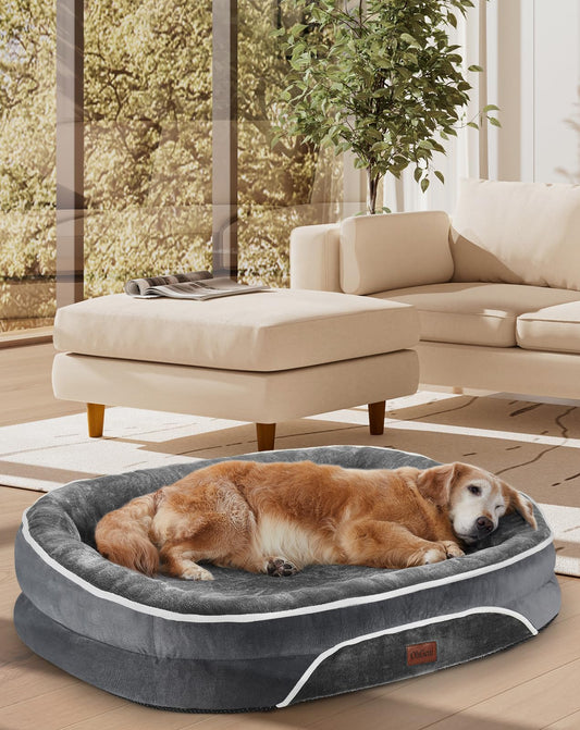 Orthopedic Dog Bed for Large Dogs (Gray)