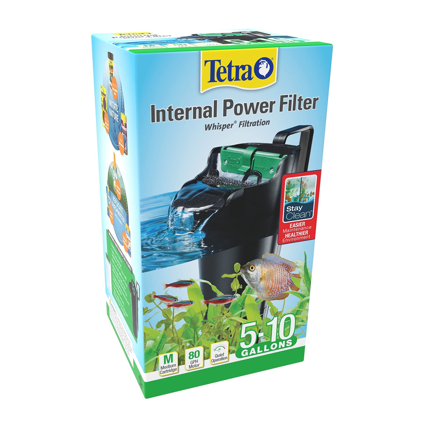 Whisper Internal Power Filter 5 To 10 Gallons, For aquariums