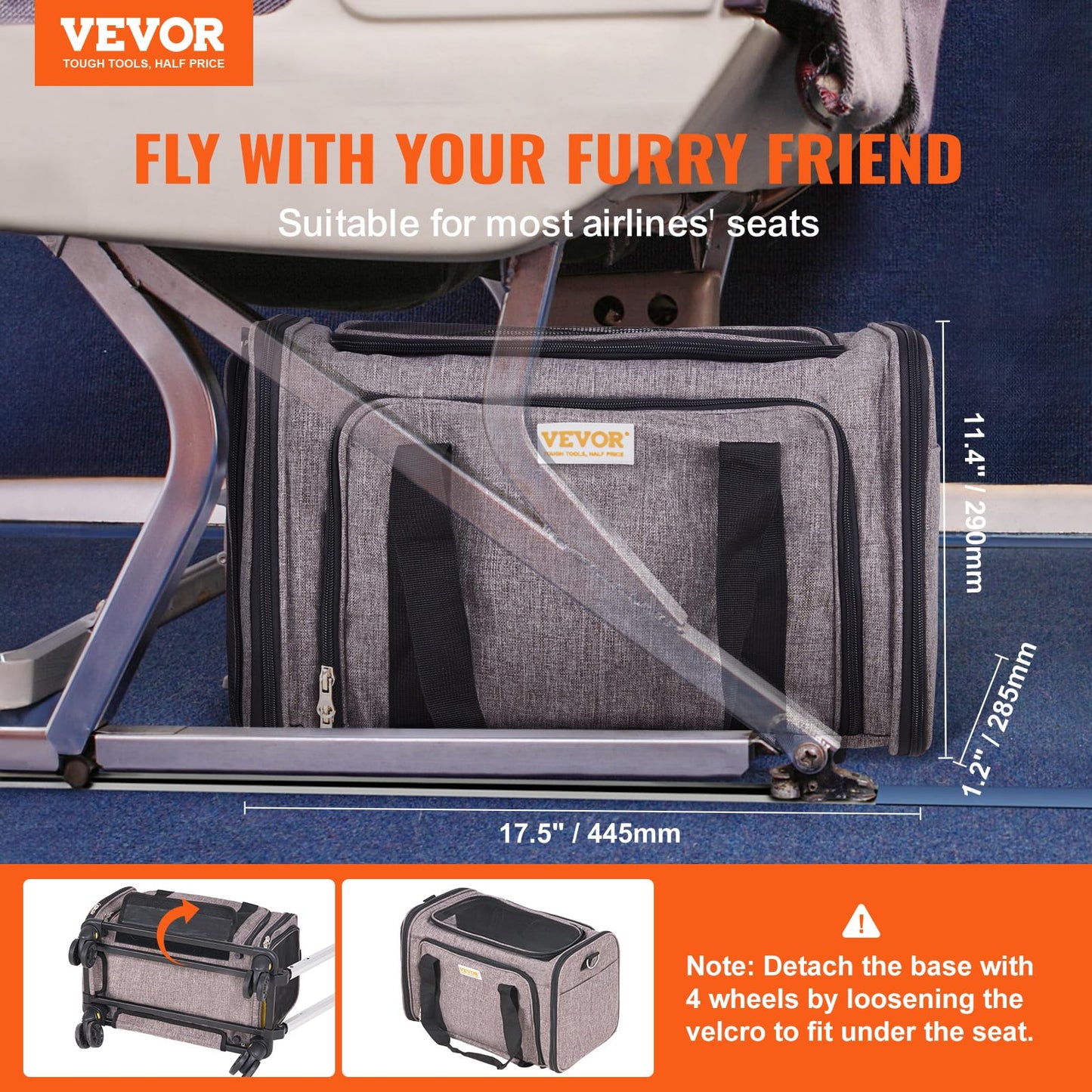 Airline Approved Pet Carrier with Wheels