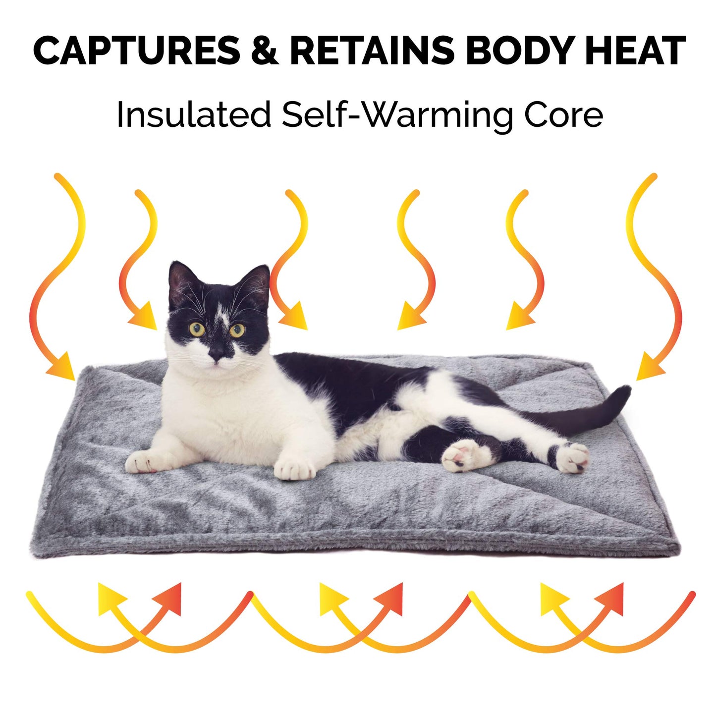 Self-Warming Cat Bed for Indoor Cats & Small Dogs - Gray, Small