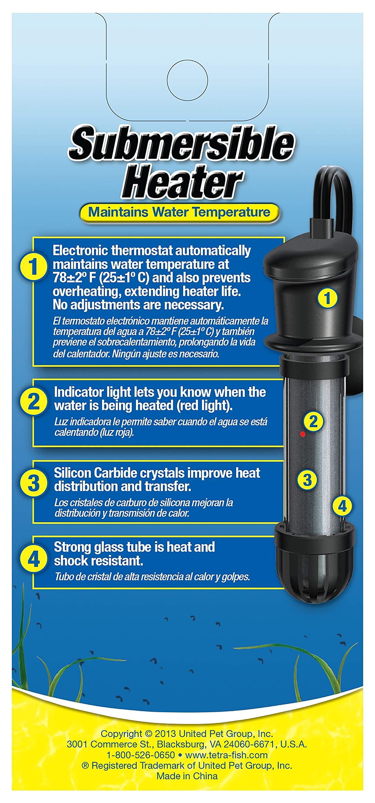 Submersible Aquarium Heater With Electronic Thermostat, 100-Watt, Multicolor, 10-30 Gallon