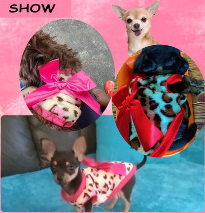 Suéter para perros de 2 piezas para perros pequeños, ropa para perros XXS (rosa + rojo, XX-Small)