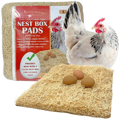 Nest Box Pads for Chicken Nesting Boxes - 13 x 13 Pads (5 Pack)